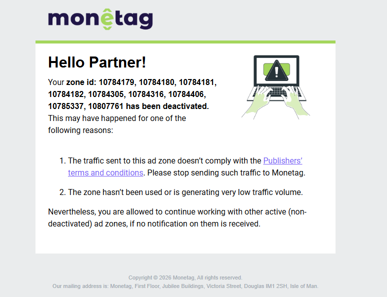 Monetag Sperr-E-Mail